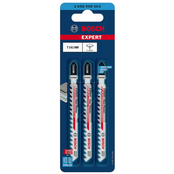 Bosch T141HM Jigsaw Blades Expert Fibre Plaster (Pack of 3)